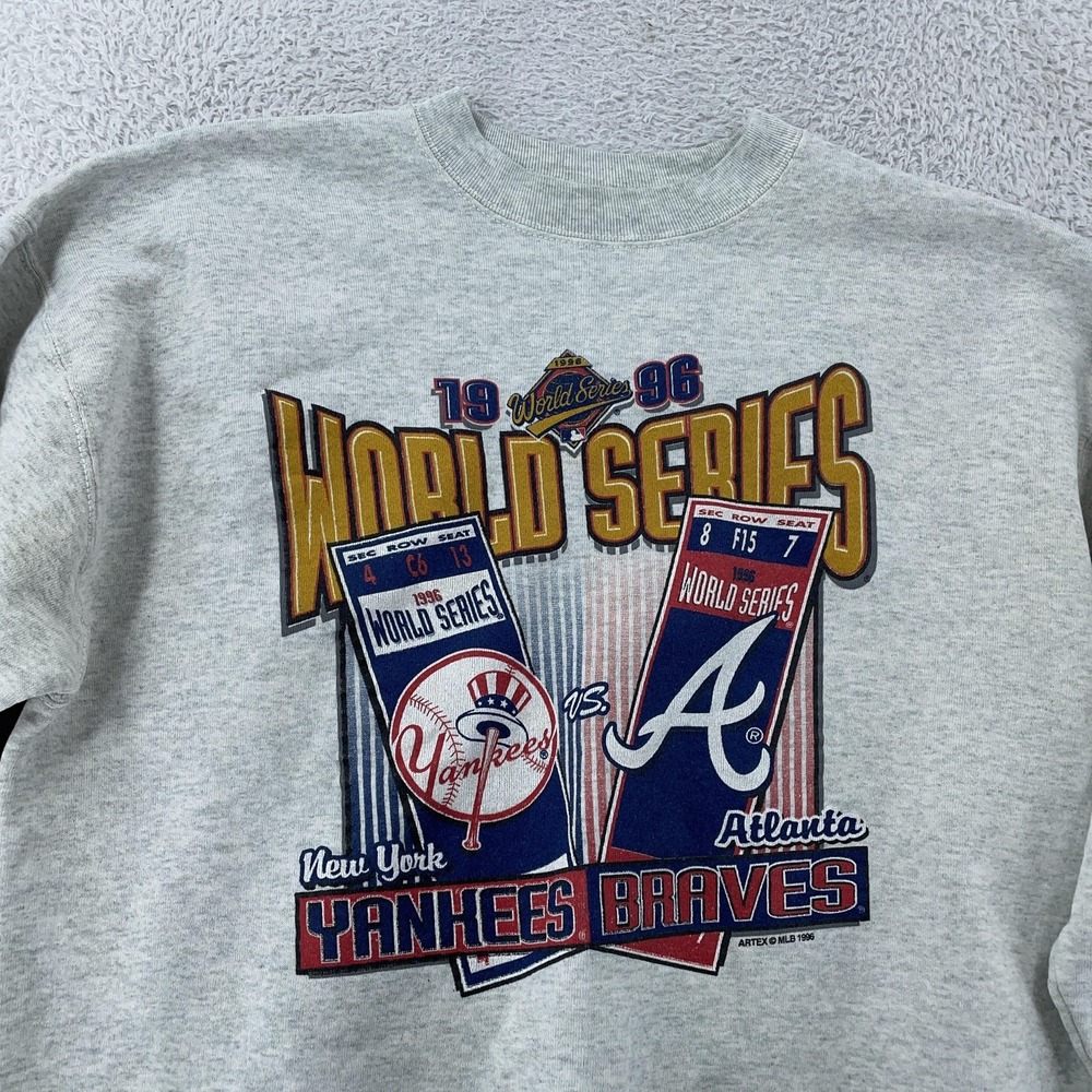 Vintage 1996 New York Yankees Atlanta‎ Braves Sweatshirt M MLB World Series 90s